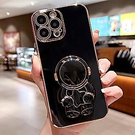 İphone 13 Pro Astronot Standlı Telefon Kılıfı Siyah