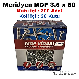 Meridyen Mdf 3.5 x 50 Vida Koli 36 Kutu