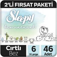 Sleepy Bio Natural 2'li Fırsat Paketi Bebek Bezi 6 Numara Xlarge 46 Adet