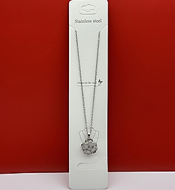 Dönen kalp figürlü çelik kolye silver