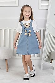 YSM KİDS %100 PAMUK AYICIKLI KOT JİLE