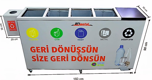 Geri Dönüşüm Çöp Kovası Boyalı İç Kovalı ( KDV DAHİL )