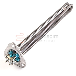 Öztiryakiler 1000 Lik Bulaşık Yıkama Makinası Küçük Üçgen Flanş Rezistans 380/220V 3* 2660W L:35cm