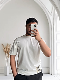Natural Baskılı T-Shirt Beyaz