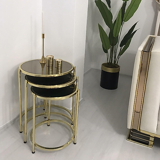 PARLAK GOLD BLOK ZİGON BRONZ AYNA