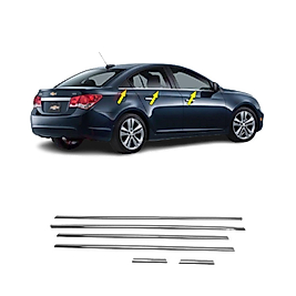 Chevrolet Cruze SEDAN Krom Cam Çıtası (6Parça) Paslanmaz Çelik