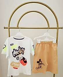 Erkek Çocuk Mickey Mouse 2'li Takım Sarı