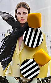 Sarı Pop Özel Tasarım Küpe