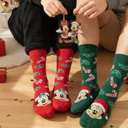 Yeni Yıl Minnie Mickey Çift Çorap Anahtarlık Set
