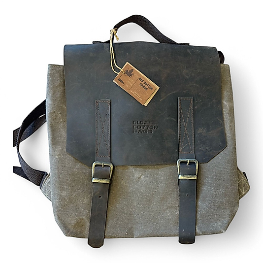 Old Cotton Vintage Kanvas Su Geçirmez Design Unisex Laptop Bölmeli Gezi Okul Seyahat Kamp Sırt Çantası 29x35cm