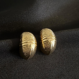 Kabuk Model Gold Çelik Küpe