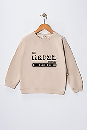 Çocuk "Bir Hafız Yetişir Bir Nesil Değişir" Baskılı Pamuklu Sweat