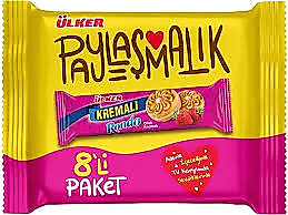 Ülker kremalı sandviç bisküvi 8 li çilekli