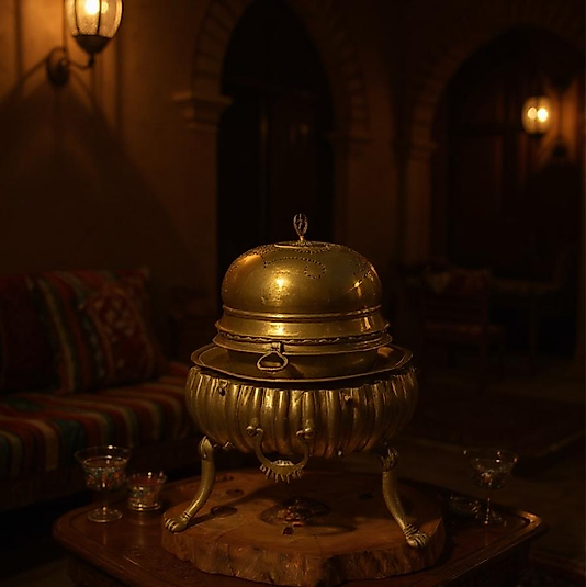 OSMANLI PAŞA MANGALI  ÖZEL İŞLEMELİ BAKIR VE PİRİNÇ MALZEME