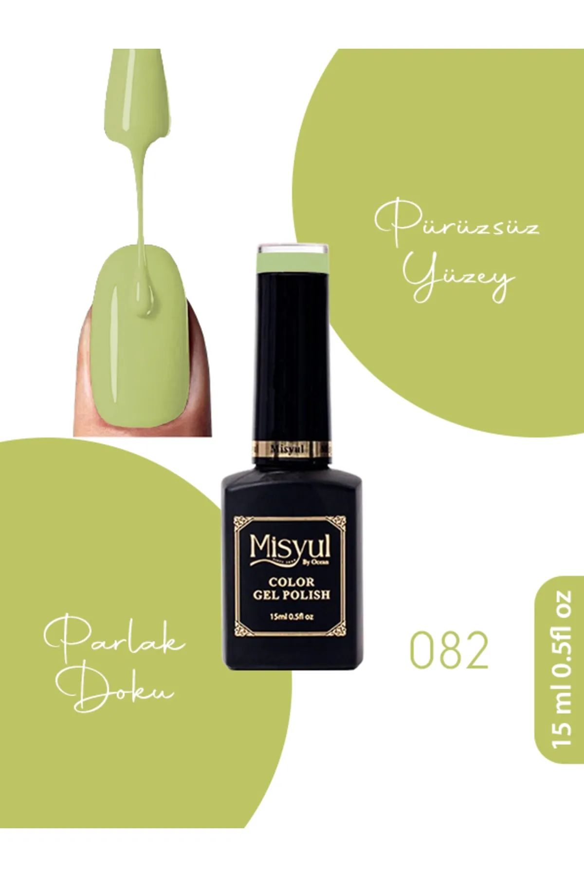 Misyul Kalıcı Oje 082, UV Led Kalıcı Oje Nail Art 15ml