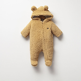 Kapüşonlu Welsoft Peluş Kız/Erkek Bebek Tulum