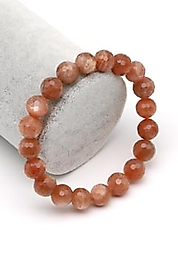 Güneş Taşı Doğal Taş Bileklik 10 mm Fasetli Küre