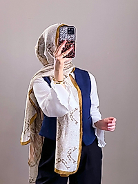 ETNİK VUAL İPEK ŞAL-GOLD