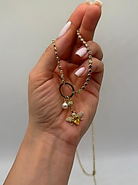 Xuping Gold Renk Arı Figürlü İnci Detaylı Kolye