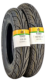 TDT TYRES Rks Spontini 350-10glider, 90/90-12 Glider Dubleks Set Glider10 Motosiklet Lastiği GLİDER10
