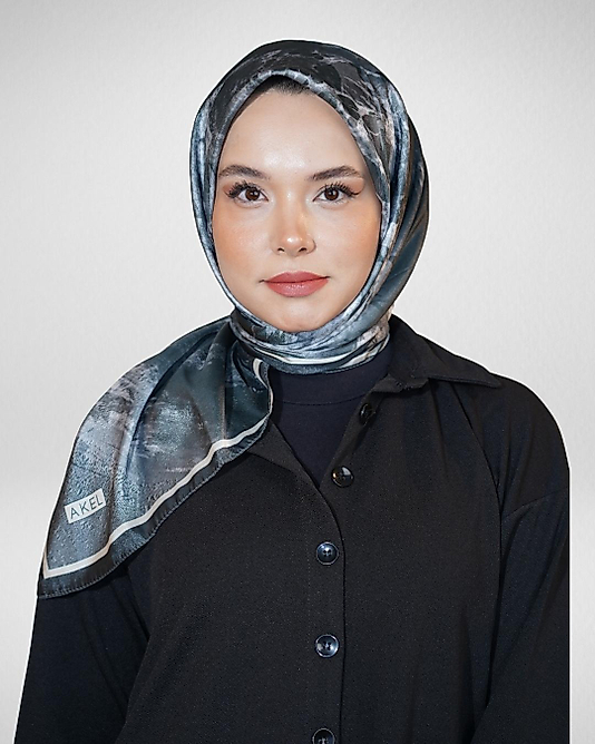 Dijital Kristal Eşarp Pastel Mermer Desenli