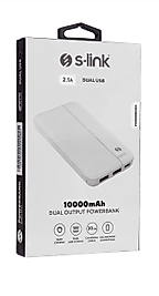 S-link Ip-g10d 10000mah Micro+type C Girişli Powerbank 2 Usb Port Beyaz Taşınabilir Pil Şarj Cihazı