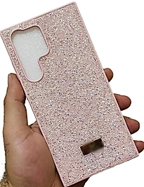 Samsung Galaxy S23 Ultra Taşlı Telefon Kılıfı Pembe