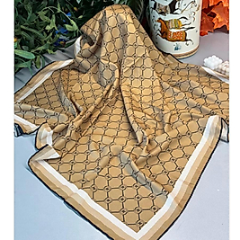 Vakko Desen Twill İpek Eşarp-Koyu Kahve