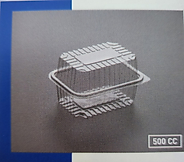 Plastik Kapaklı Ambalaj ( Rentangular ) 500 CC