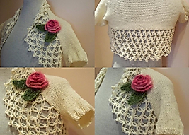 Hand Knitted Ivory Shrug