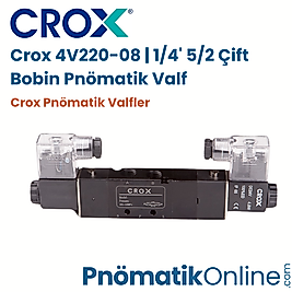 Crox 4V220-08 | 1/4' 5/2 Çift Bobin Pnömatik Valf