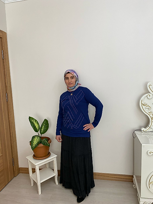 Anne Türlü Viskon Kumaş Taşlı Penye