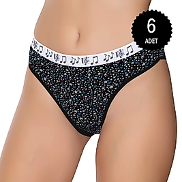 Gümüş 6024 Kadın Likralı Galaksi Baskılı Bikini Külot Karışık 6 lı Paket