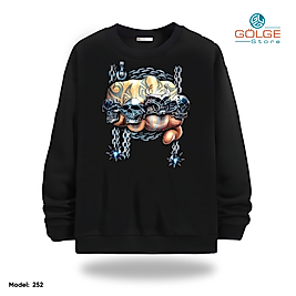 Motorcu Model Bisiklet Yaka Erkek kadın Slimfit Sweatshirt