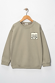 Kız Çocuk "Namazla Kalbim Çiçek Açıyor"  Baskılı Pamuklu Sweat