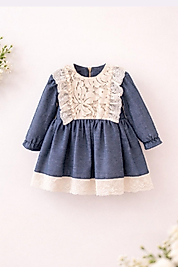 Kız Bebek 0-24 Ay Kot Görünümlü Elbise | Günlük & Bayramlık Şık Model