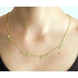 925 ayar isimli kadın gold kolye
