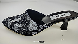 Saten dantel detaylı beyaz abiye ayakkabı