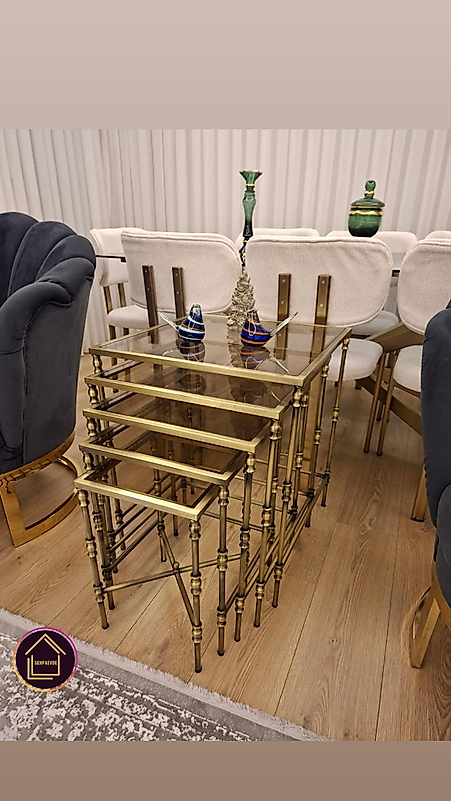 ESKİTME TORNALI SET BRONZ CAM