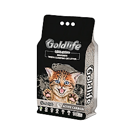 Goldlife Premium Bentonit Topaklanan Aktif Karbonlu Kokusuz İnce Taneli Kedi Kumu (10 L)