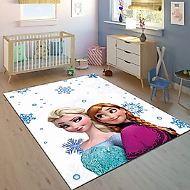 Minibabyrooms Elsa ve Anna Desenli 8 mm Kalınlıkta Çocuk Odası Halısı