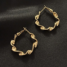 Burgu Model Gold Çelik Halka Küpe-20 mm