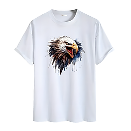 Kartal Baskılı Oversize Unisex Tişört