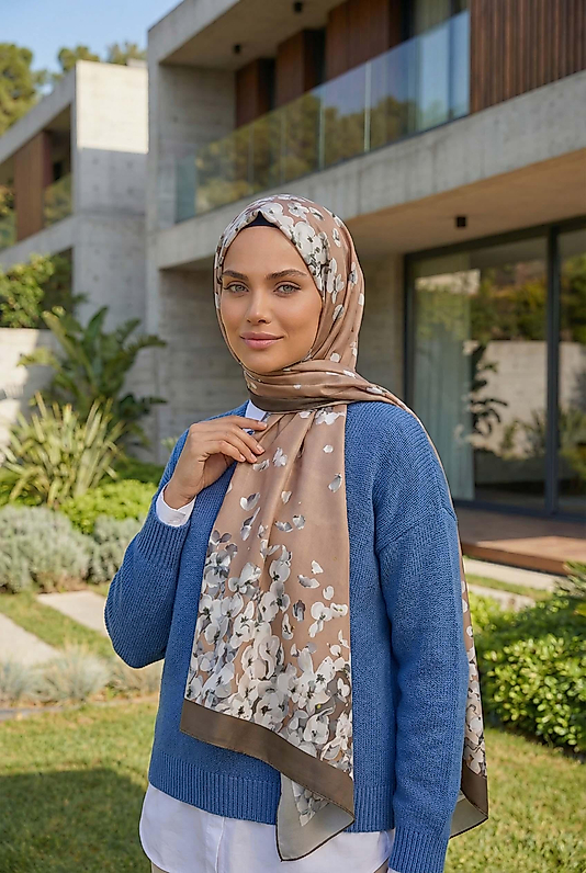 ALFA SİLK ŞAL PASTEL ÇİÇEK DESEN-1