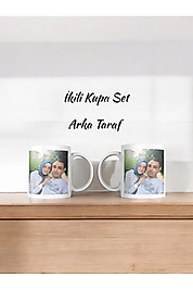 Miracix MRCKLT32 Kişiye Özel Kocamda Kocam Karımda Karım Fotoğraflı İsimli 2'li Kupa Bardak