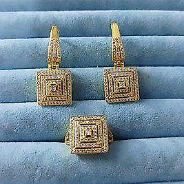 Çelik Gold Baget Taşlı 2 Li Set