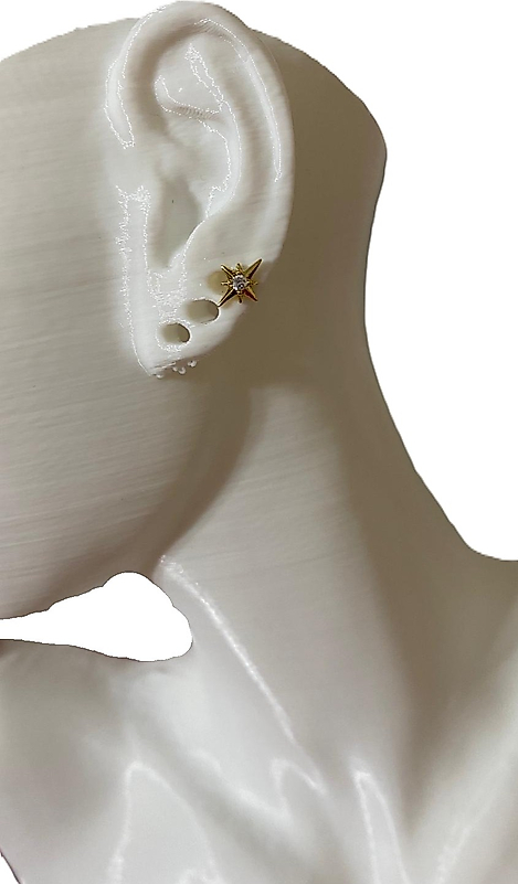 MİNİMAL KUTUP YILDIZI KIKIRDAK TRAGUS HELİX PEARSING KÜPE GOLD
