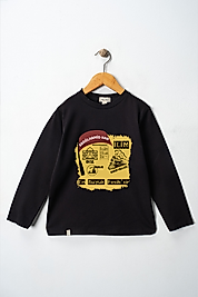 Erkek Çocuk Uzun Kollu Bisiklet Yaka "Abdülhamid Han"  Baskılı Tişört Mevsimlik Pamuklu