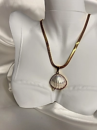 Seashell Pearl Model Çelik Kolye