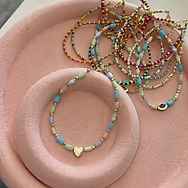 Gold Kalp Renkli Halhal